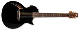 LTD T-7 Black Thinline 7-String Acoustic Electric Guitar 2022